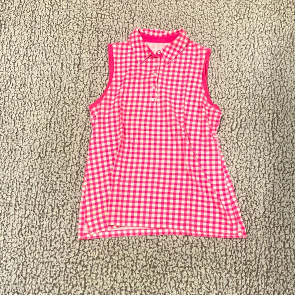 Pink gingham tank top